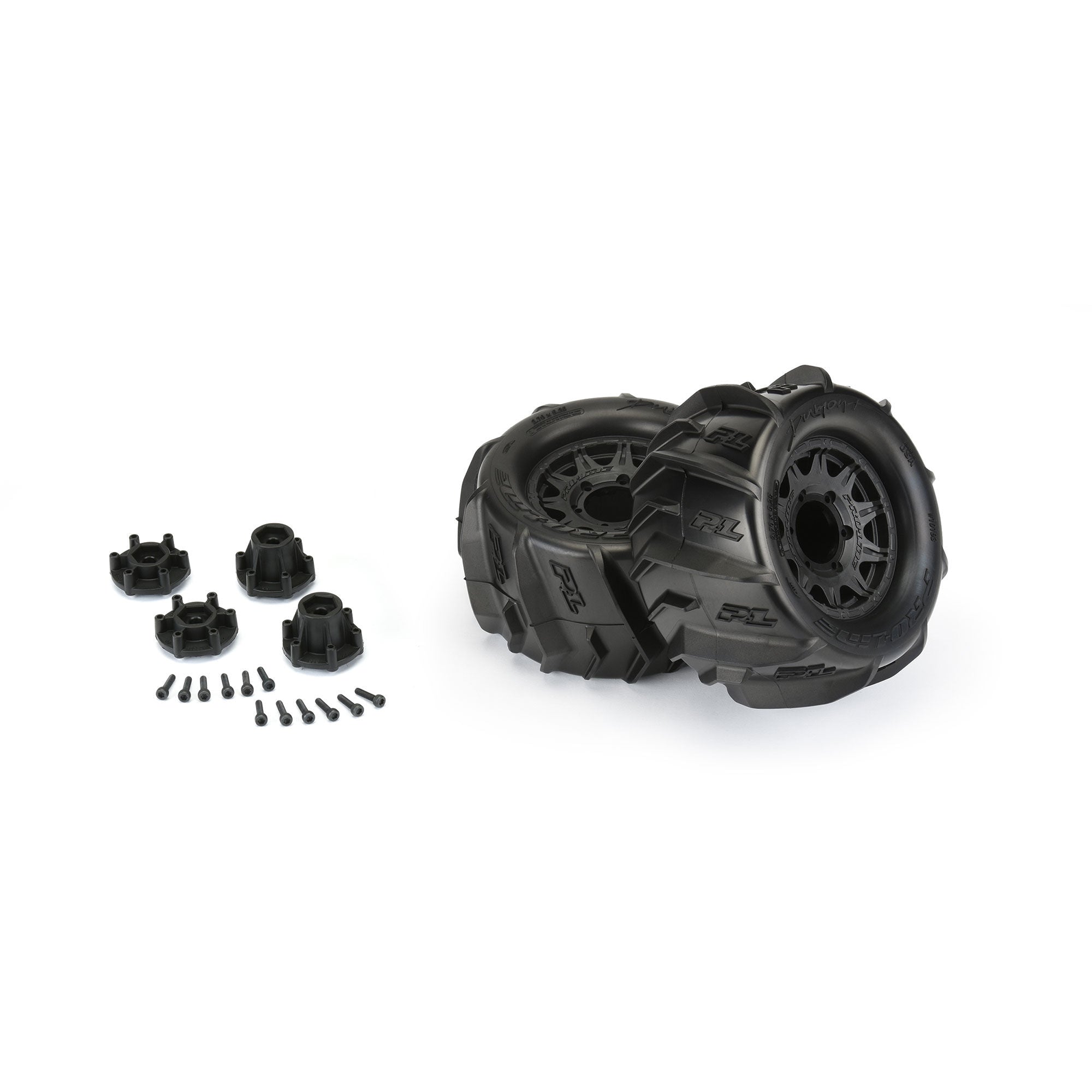 1/10 Dumont Front/Rear 2.8" MT Tires Mounted 12mm Blk Raid (