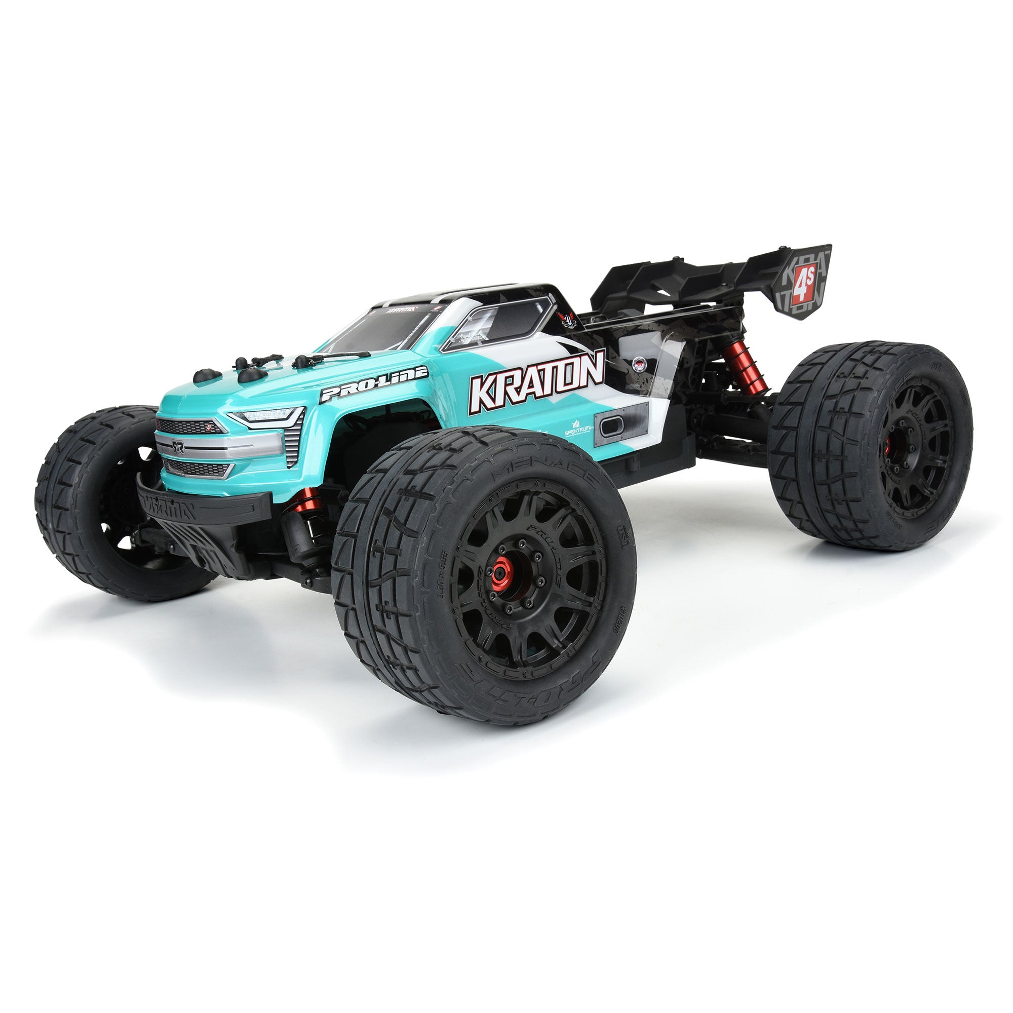 1/8 Menace HP BELTED Fr/Rr 3.8" MT Tires Mounted 17mm Black