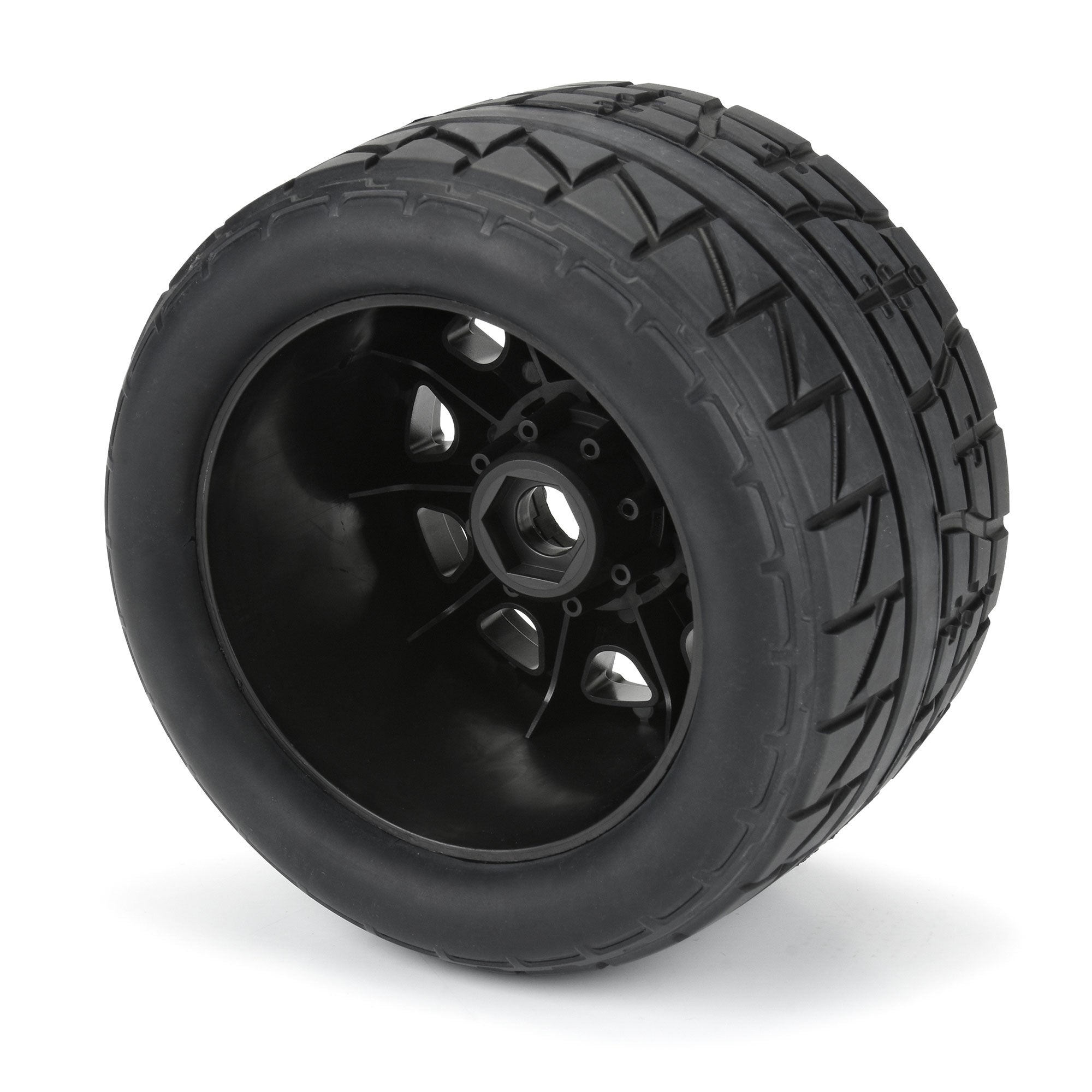 1/8 Menace HP BELTED Fr/Rr 3.8" MT Tires Mounted 17mm Black