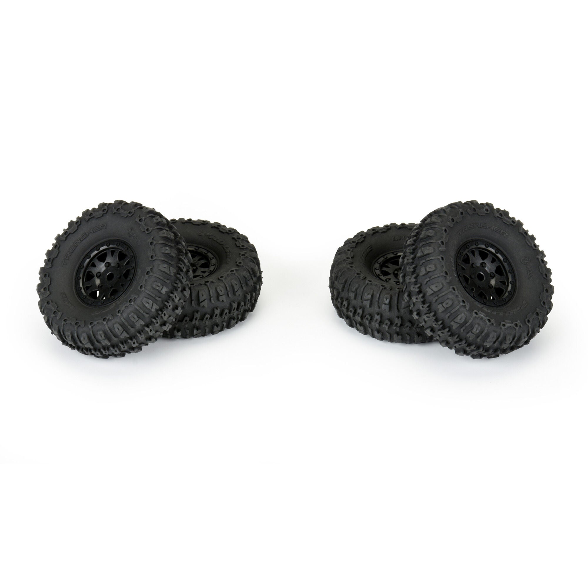 1/24 Trencher Fr/Rr 1.0" Tires Mounted 7mm Black Impulse (4)