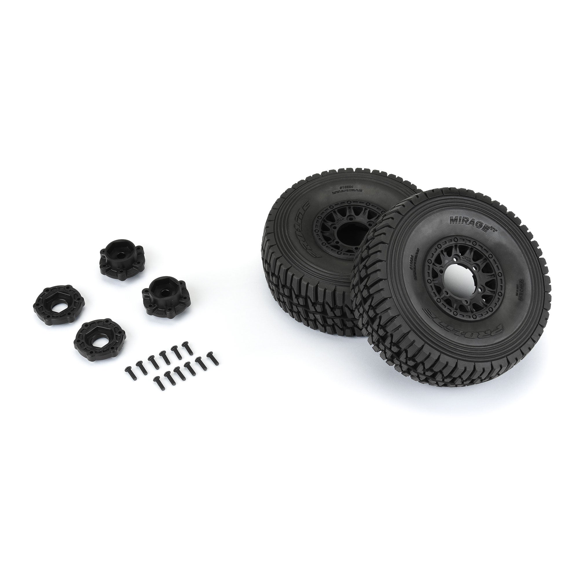 1/7 Mirage TT BELTED F/R Tires MTD 17mm Blk Raid (2): Mojave