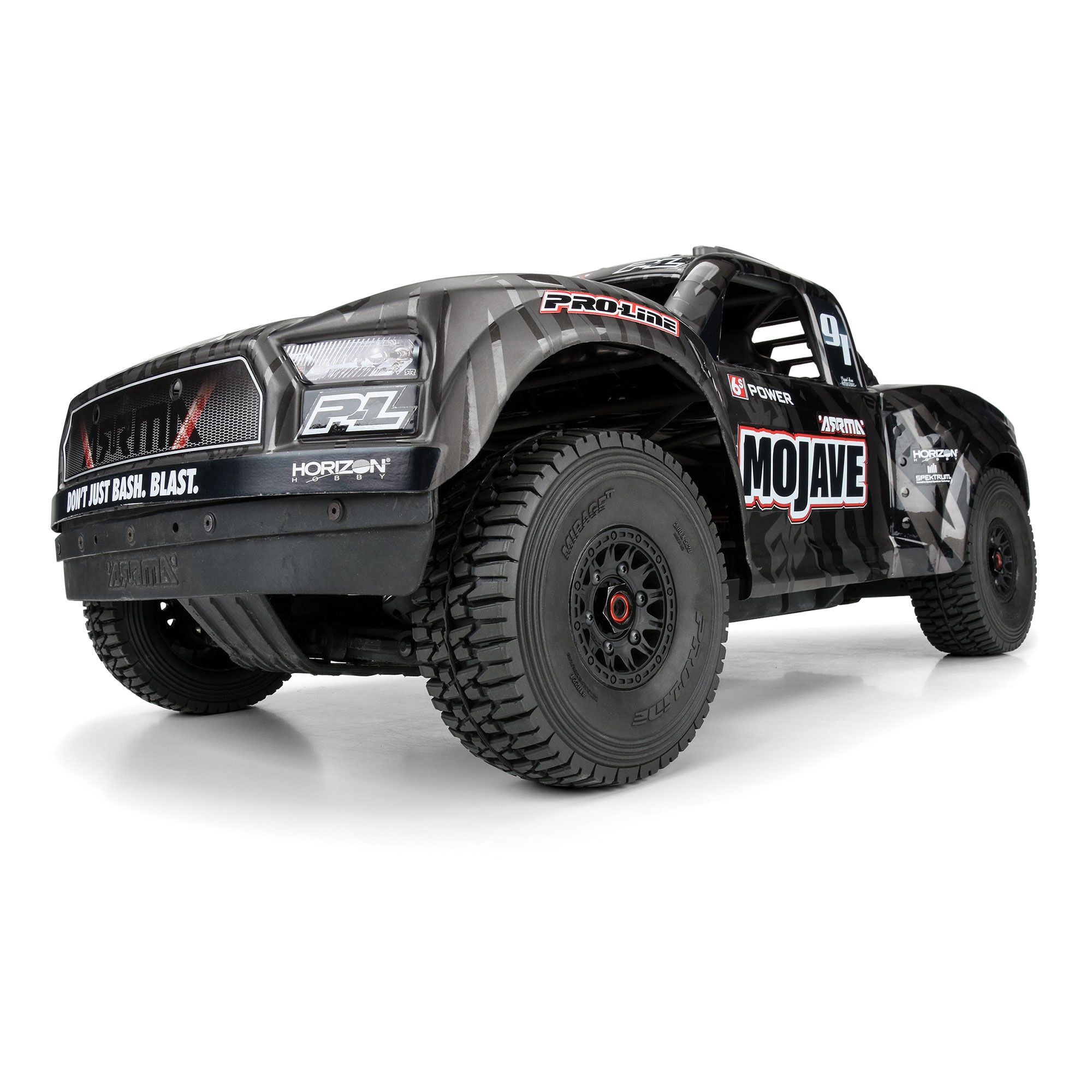 1/7 Mirage TT BELTED F/R Tires MTD 17mm Blk Raid (2): Mojave