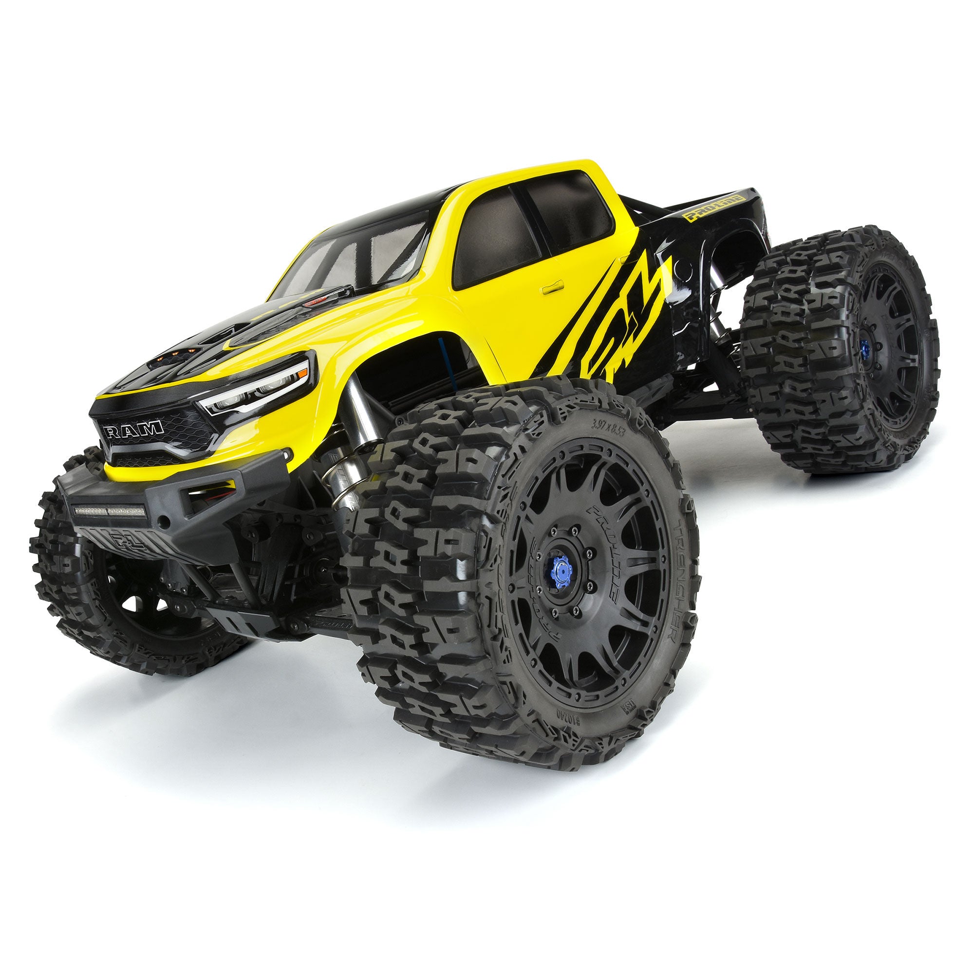 1/6 Trencher F/R 5.7" Tires Mounted 24mm Black Raid 8x48 Hex