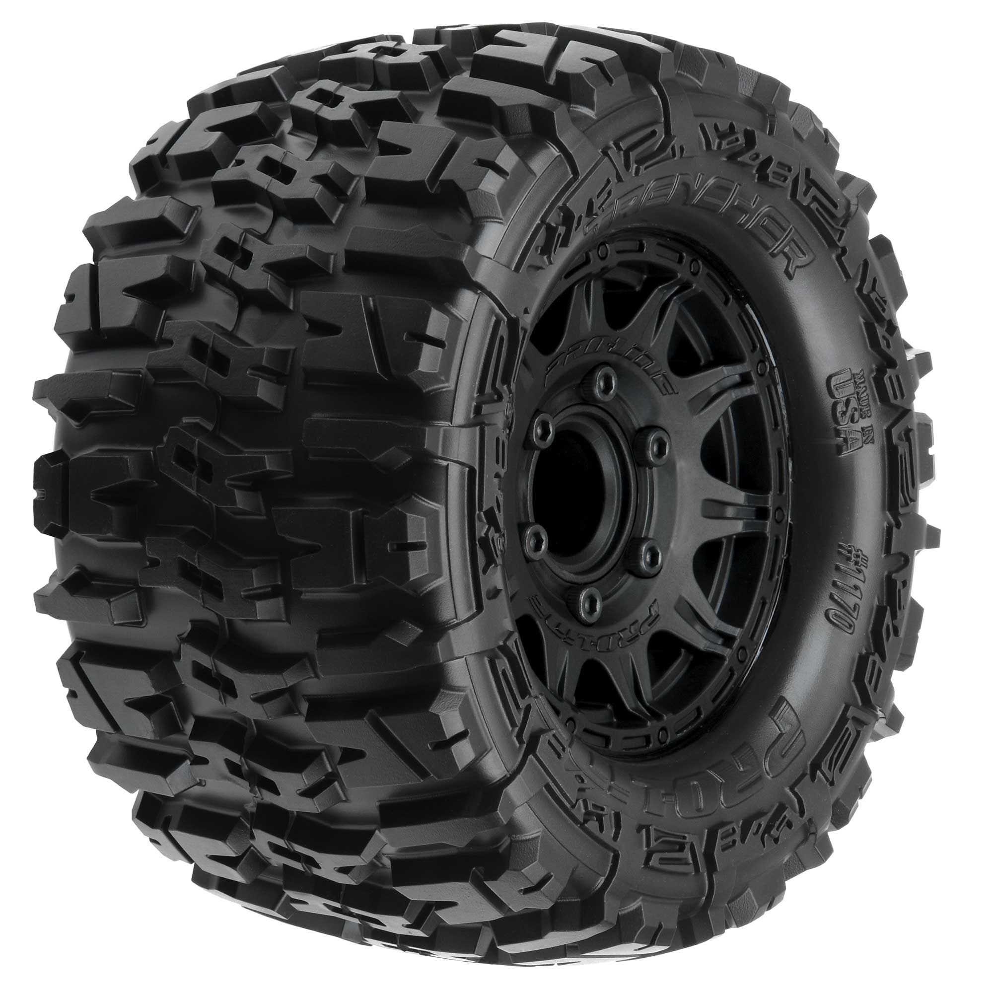 1/10 Trencher Front/Rear 2.8" MT Tires Mounted 12mm Blk Raid