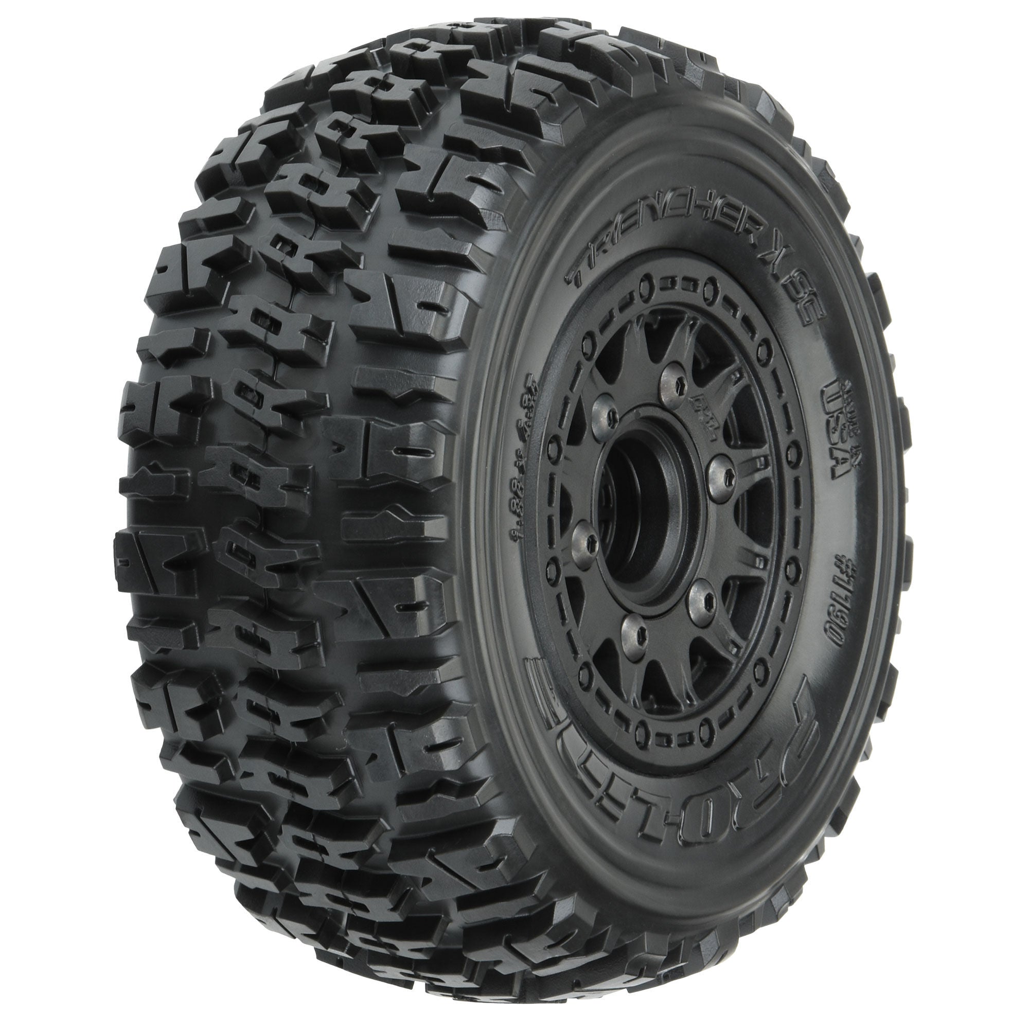 1/10 Trencher X Front/Rear 2.2"/3.0" SC Mounted 12mm Black R