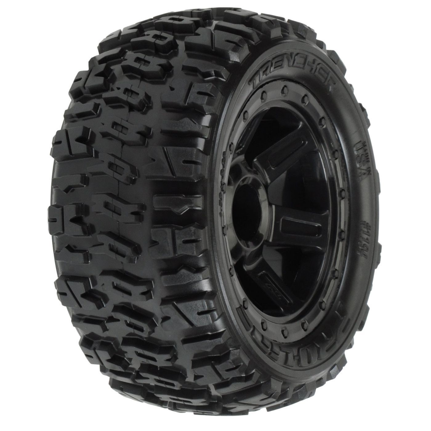 1/16 Trencher M2 Fr/Rr 2.2" Tires Mounted 12mm Blk Desperado