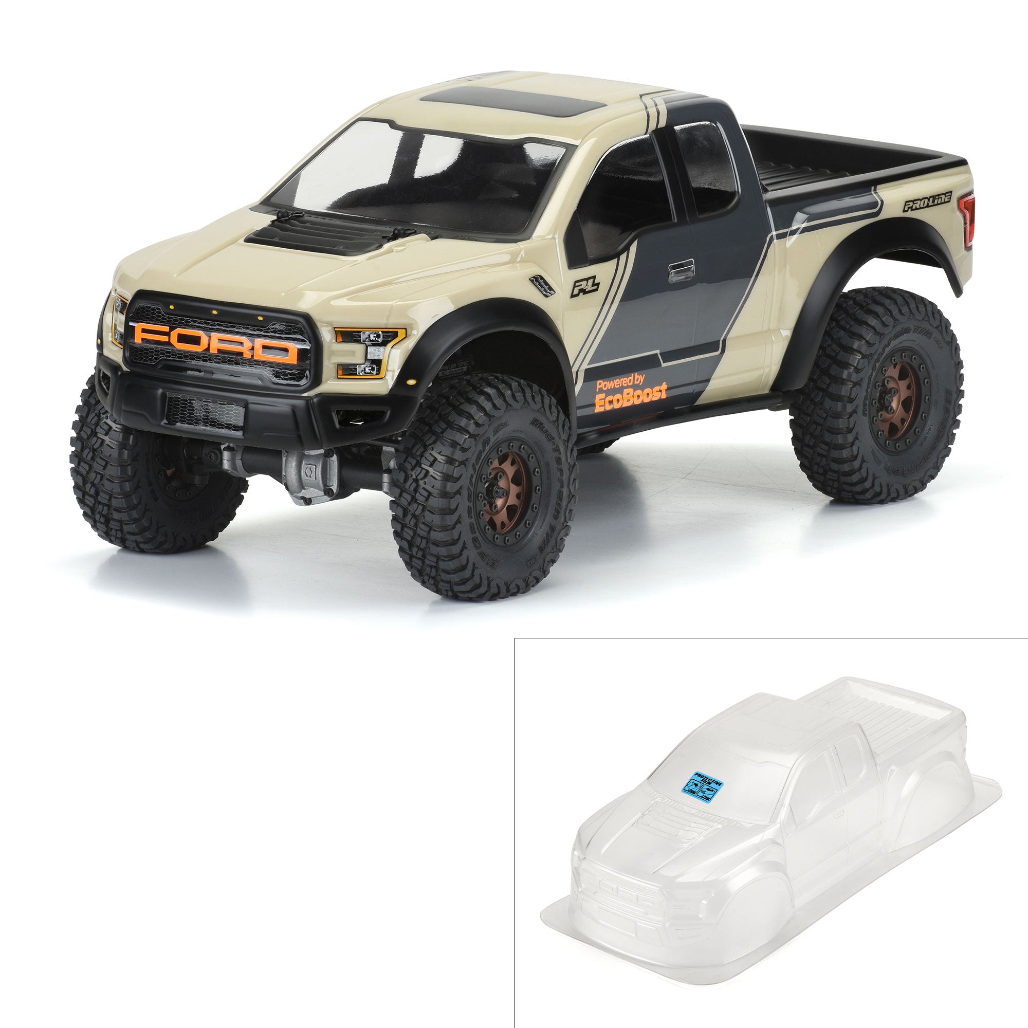 1/10 2017 Ford F-150 Raptor Clear Body 12.3" (313mm) WB Crwl