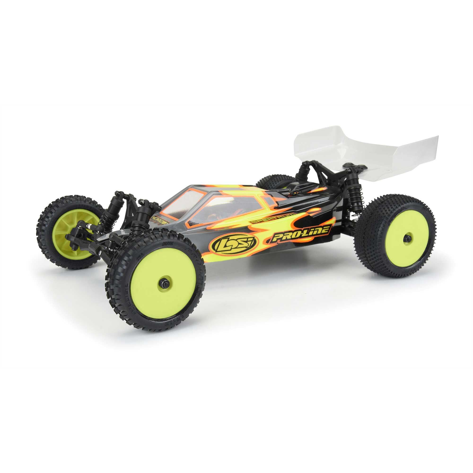 1/18 Wedge Front Carpet Mini-B Tires Mounted 8mm Yellow Whee