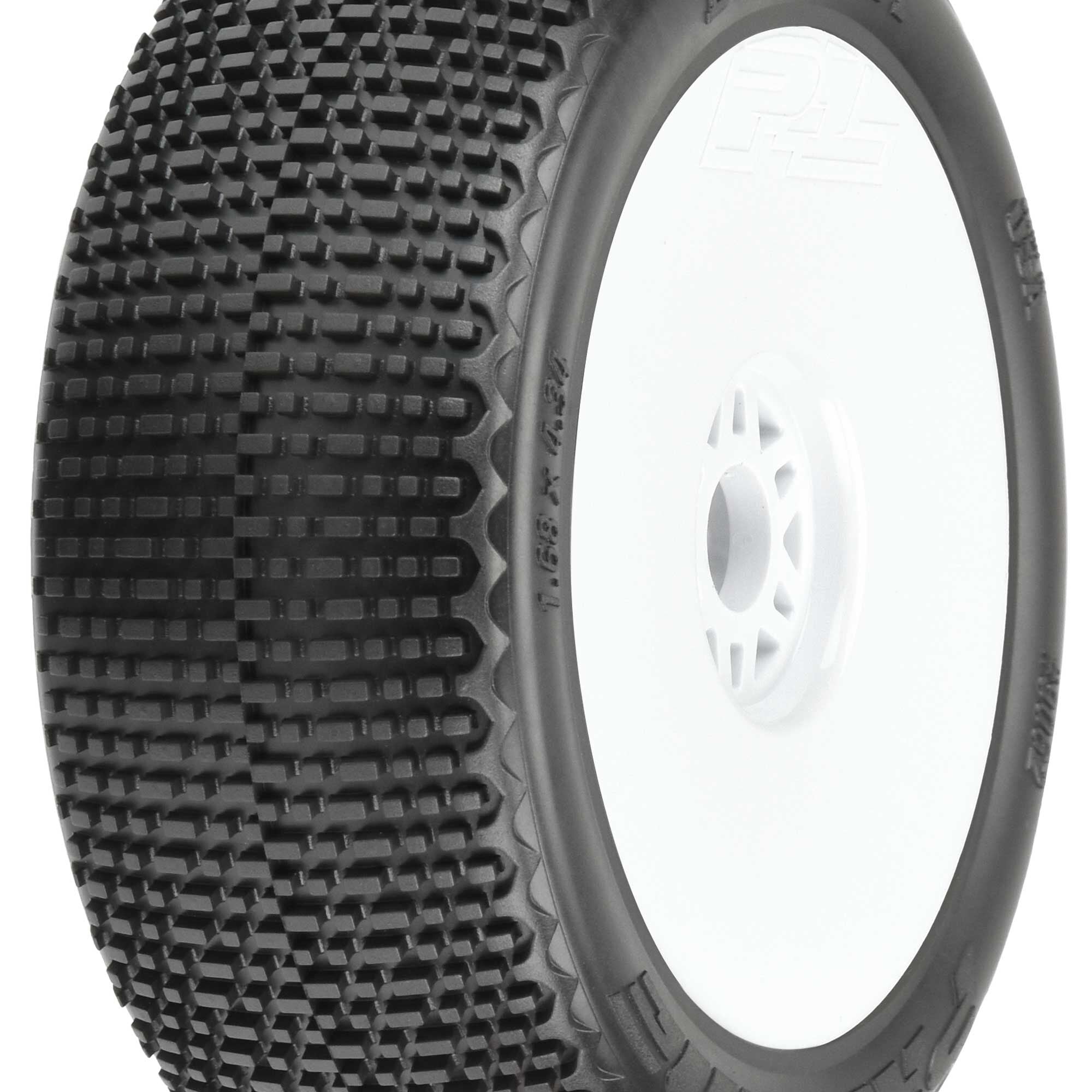 1/8 Buck Shot S3 Front/Rear Buggy Tires Mounted 17mm White (