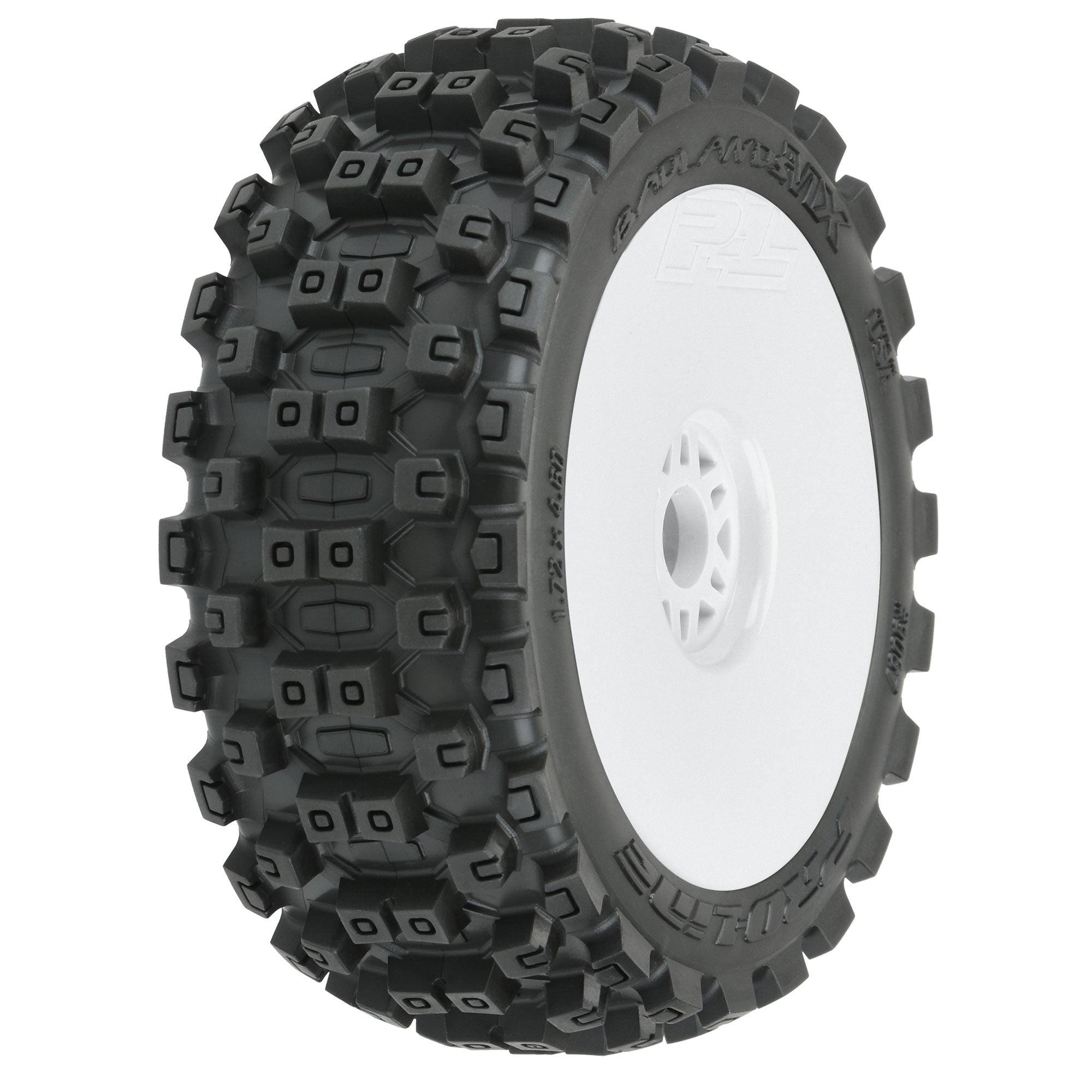 1/8 Badlands MX M2 Front/Rear Buggy Tires Mounted 17mm White