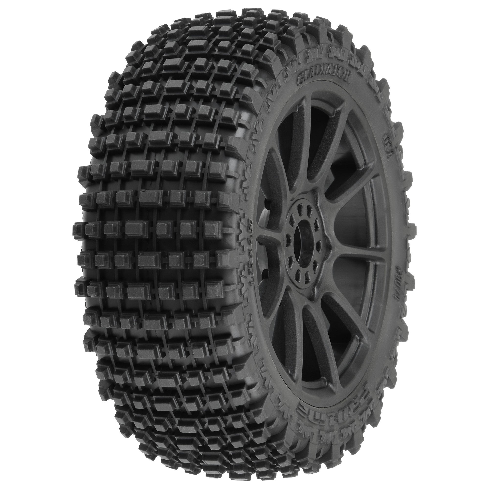 1/8 Gladiator M2 Fr/Rr Buggy Tires Mounted 17mm Black Mach 1