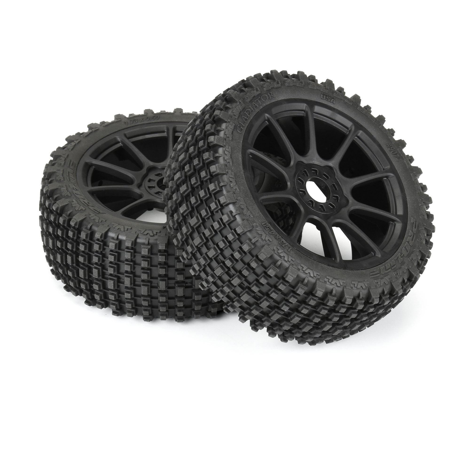 1/8 Gladiator M2 Fr/Rr Buggy Tires Mounted 17mm Black Mach 1