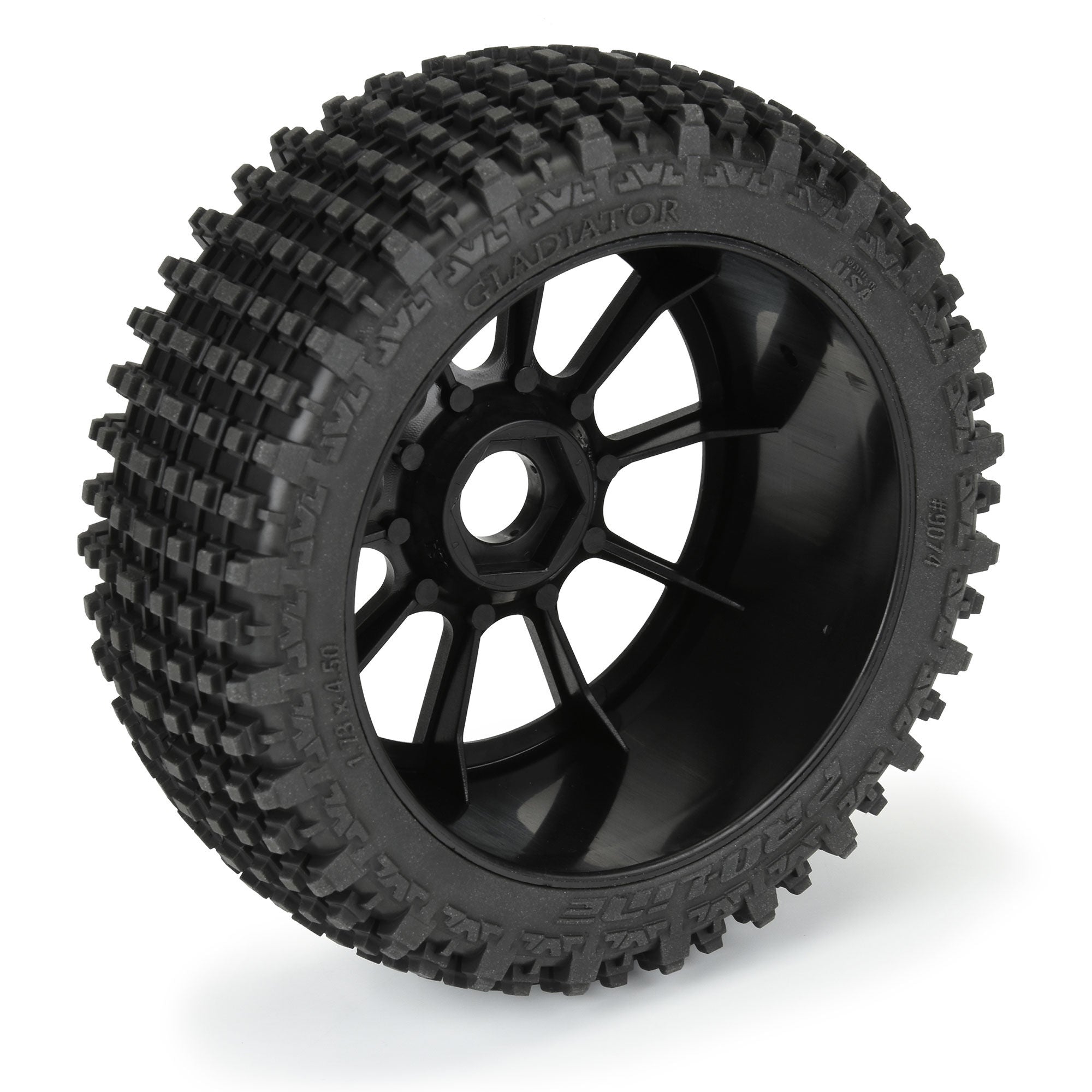 1/8 Gladiator M2 Fr/Rr Buggy Tires Mounted 17mm Black Mach 1