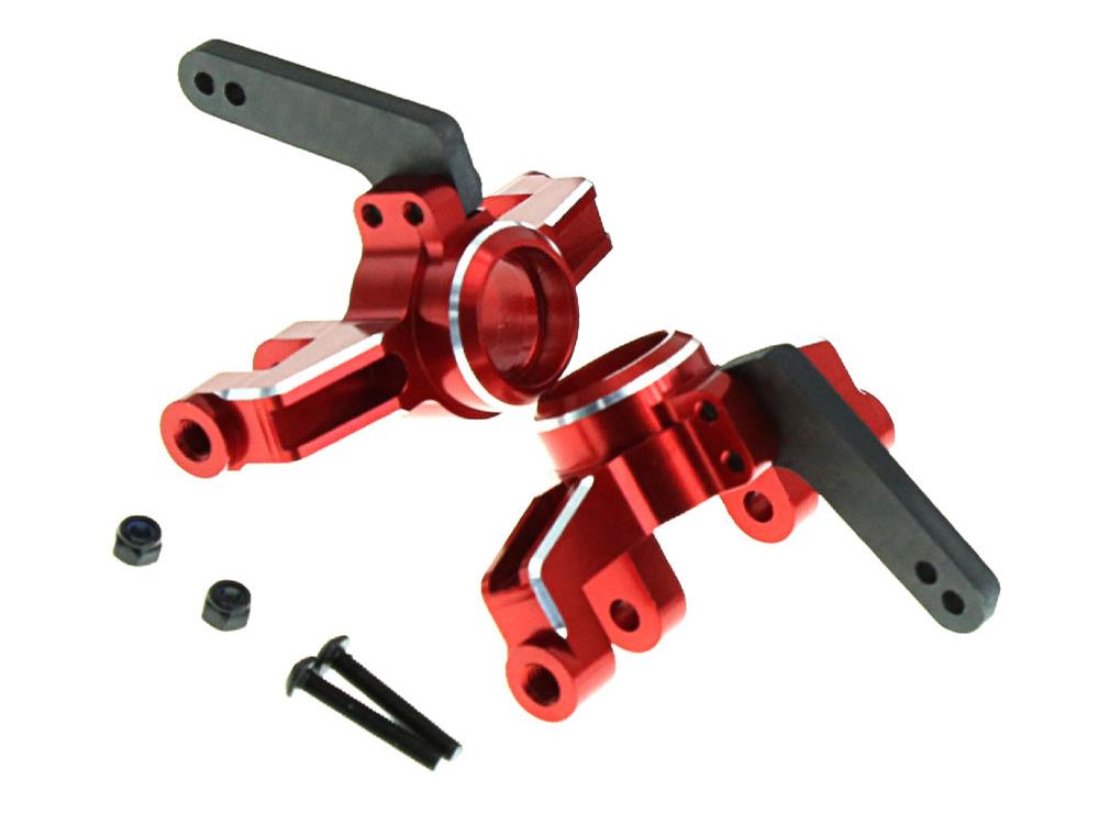 Front Steering Knuckles, Red Alum, 4S / Kraton