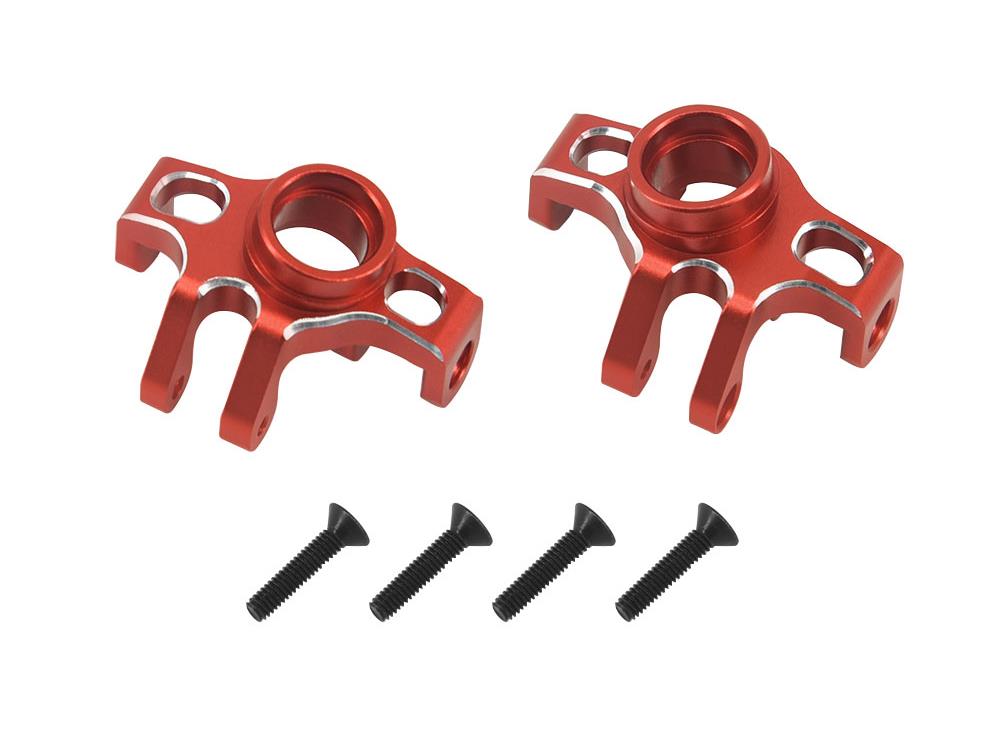Front Hubs, Red Aluminum, 1/18 Grom