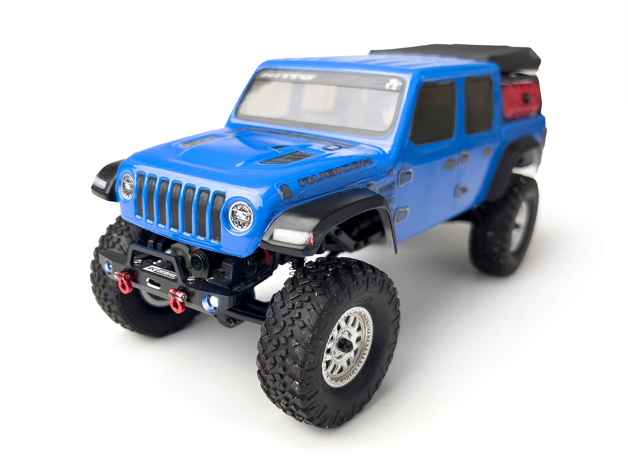 Fr Bumper Set Blk Aluminum SCX24