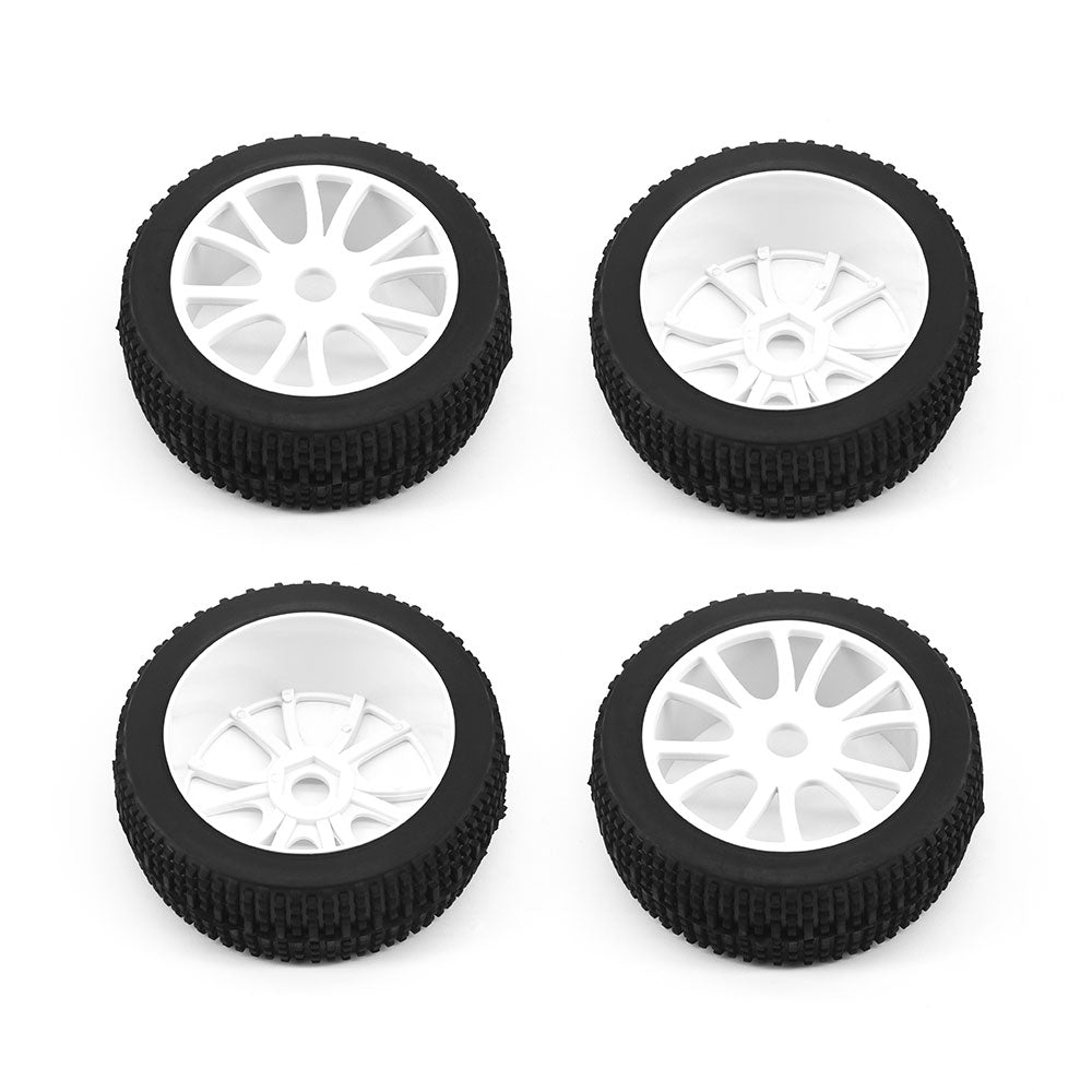 Buggy Wheel & Tyre (pk4) 1/8th Offroad, White