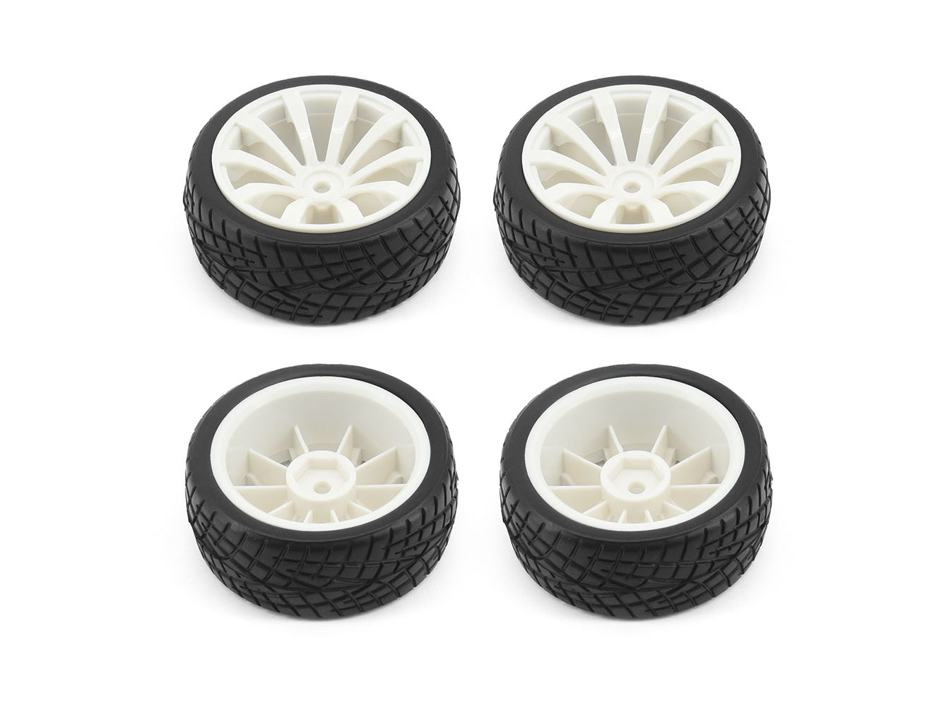 1/10 On Road/10 Spoke Wheel Set White (4pcs)