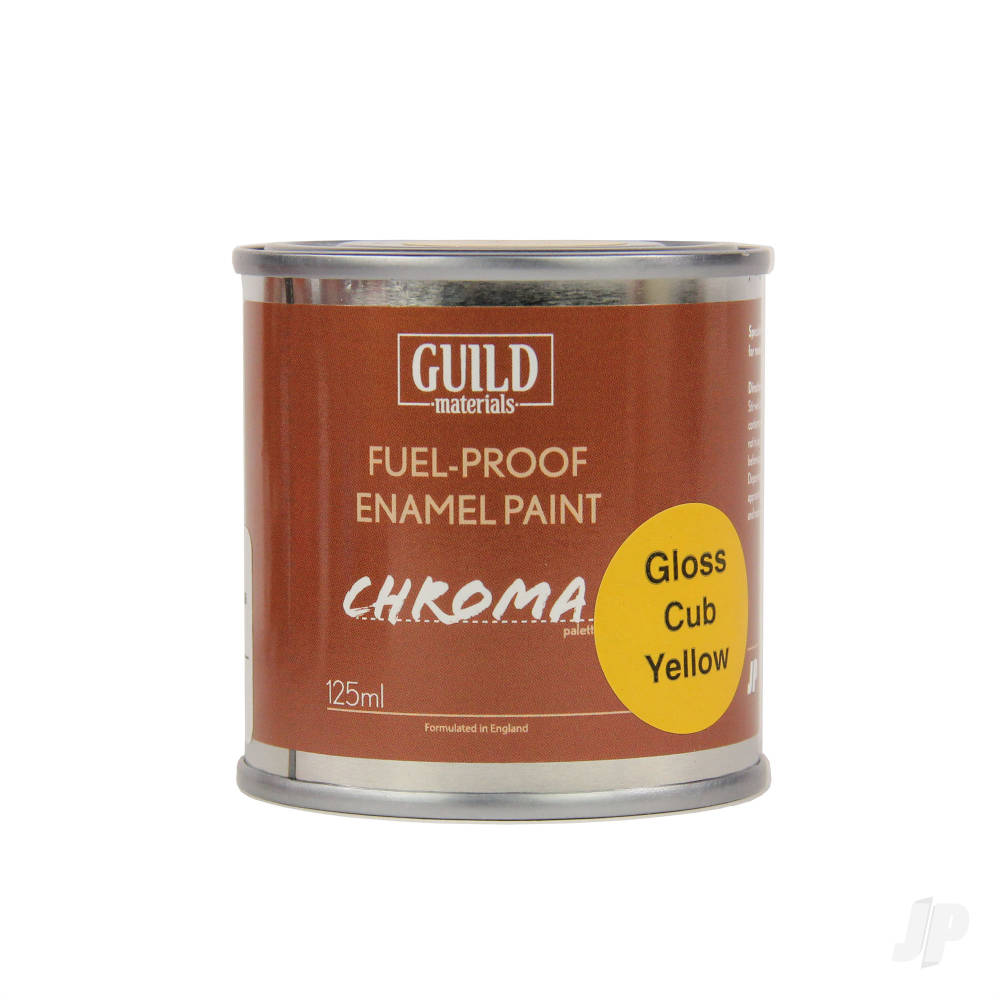 Guild Lane Chroma Enamel Fuelproof Paint Gloss Cub Yellow (125ml Tin) GLDCHR6202 1