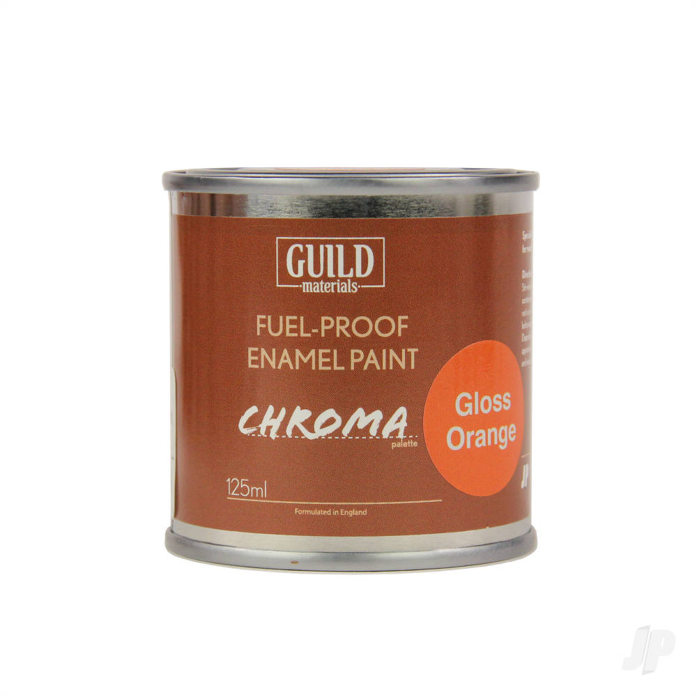 Guild Lane Chroma Enamel Fuelproof Paint Gloss Orange (125ml Tin) GLDCHR6206 1