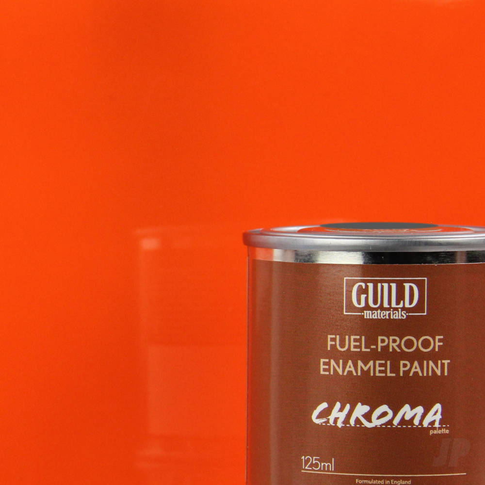 Guild Lane Chroma Enamel Fuelproof Paint Gloss Orange (125ml Tin) GLDCHR6206 Main