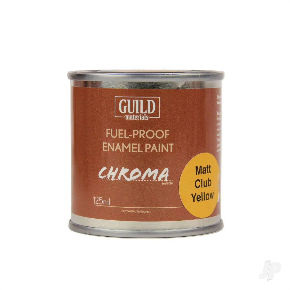 Guild Lane Chroma Enamel Fuelproof Paint Matt Cub Yellow (125ml Tin) GLDCHR6302 1