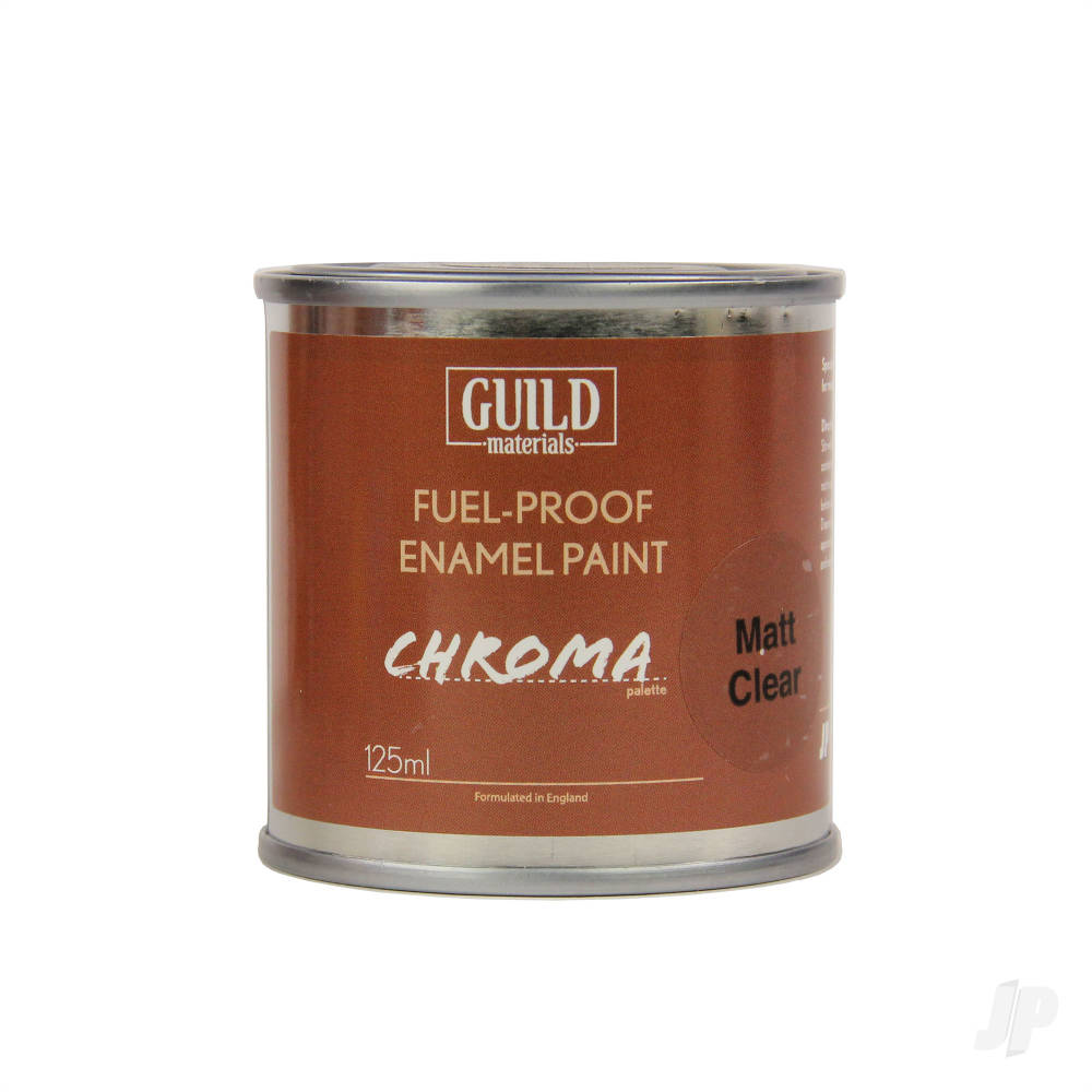 Guild Lane Chroma Enamel Fuelproof Paint Matt Clear (125ml Tin) GLDCHR6308 1