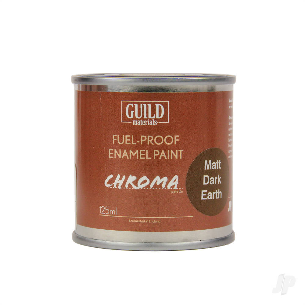 Guild Lane Chroma Enamel Fuelproof Paint Matt Dark Earth (125ml Tin) GLDCHR6314 1