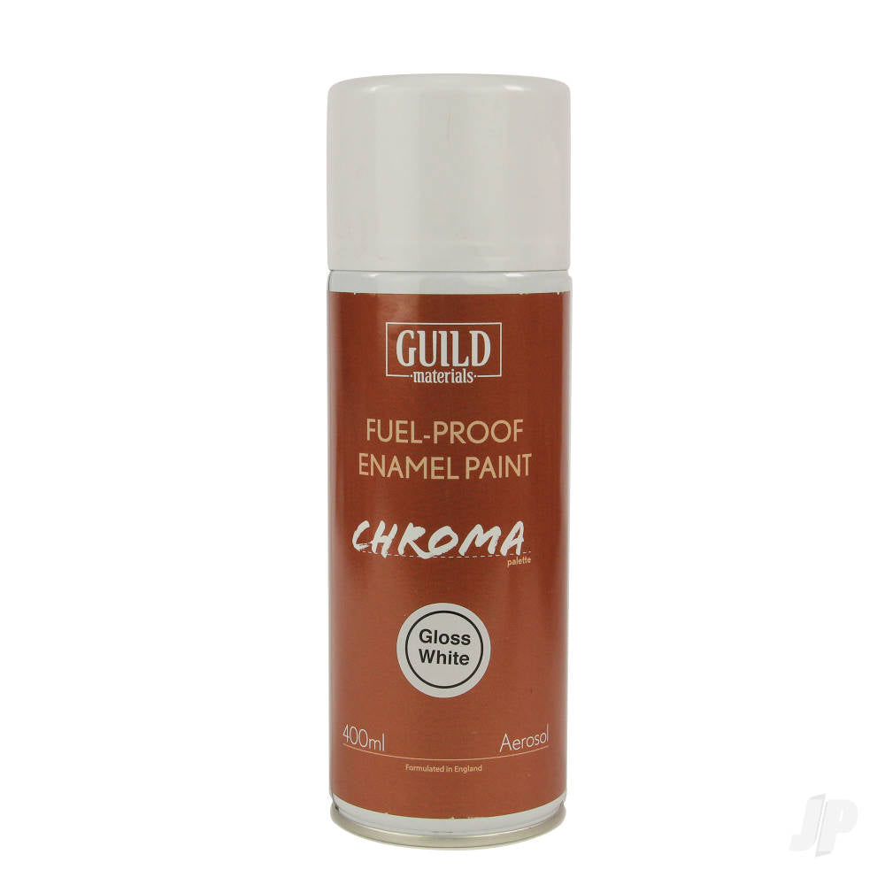 Guild Lane Chroma Enamel Fuelproof Paint Gloss White (400ml Aerosol) GLDCHR6400 1