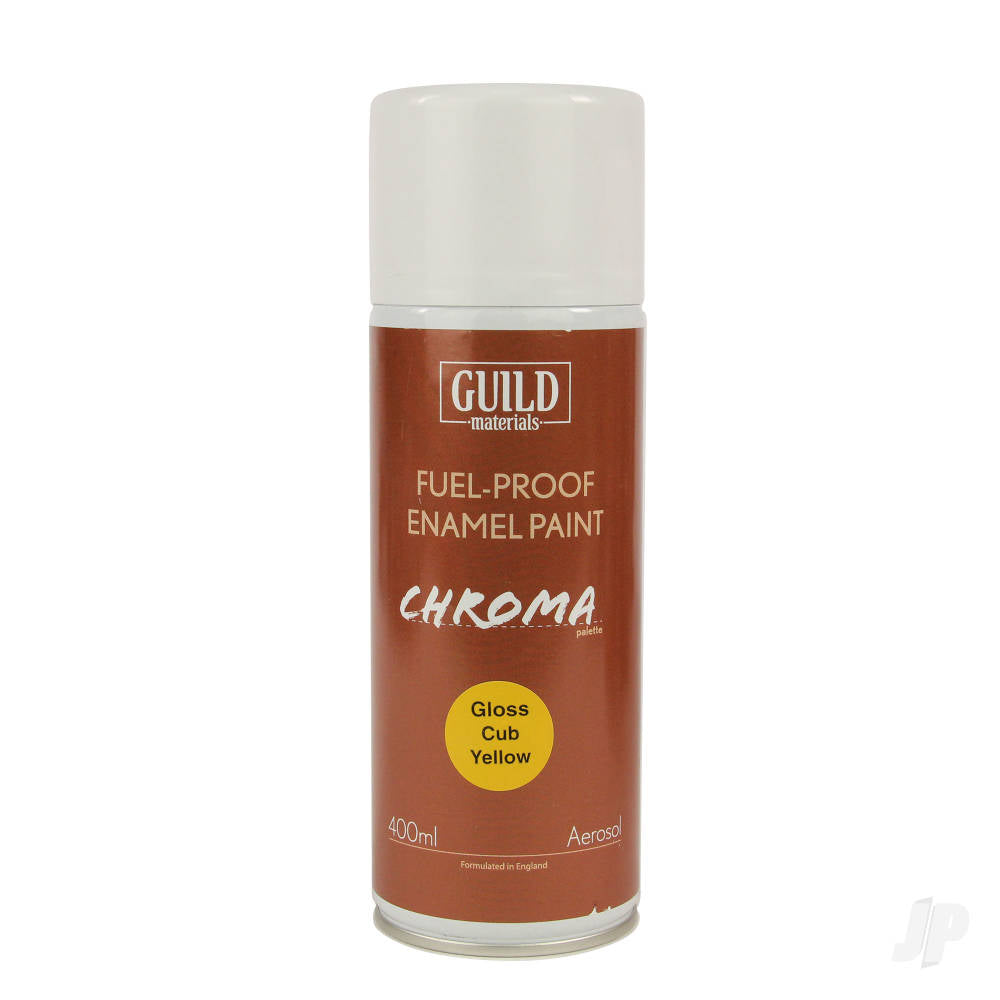 Guild Lane Chroma Enamel Fuelproof Paint Gloss Cub Yellow (400ml Aerosol) GLDCHR6402 1