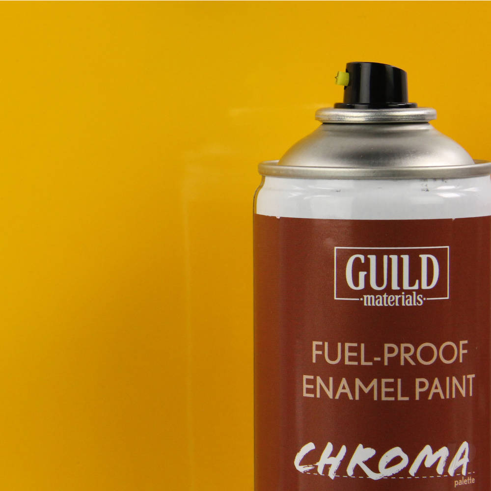 Guild Lane Chroma Enamel Fuelproof Paint Gloss Cub Yellow (400ml Aerosol) GLDCHR6402 Main