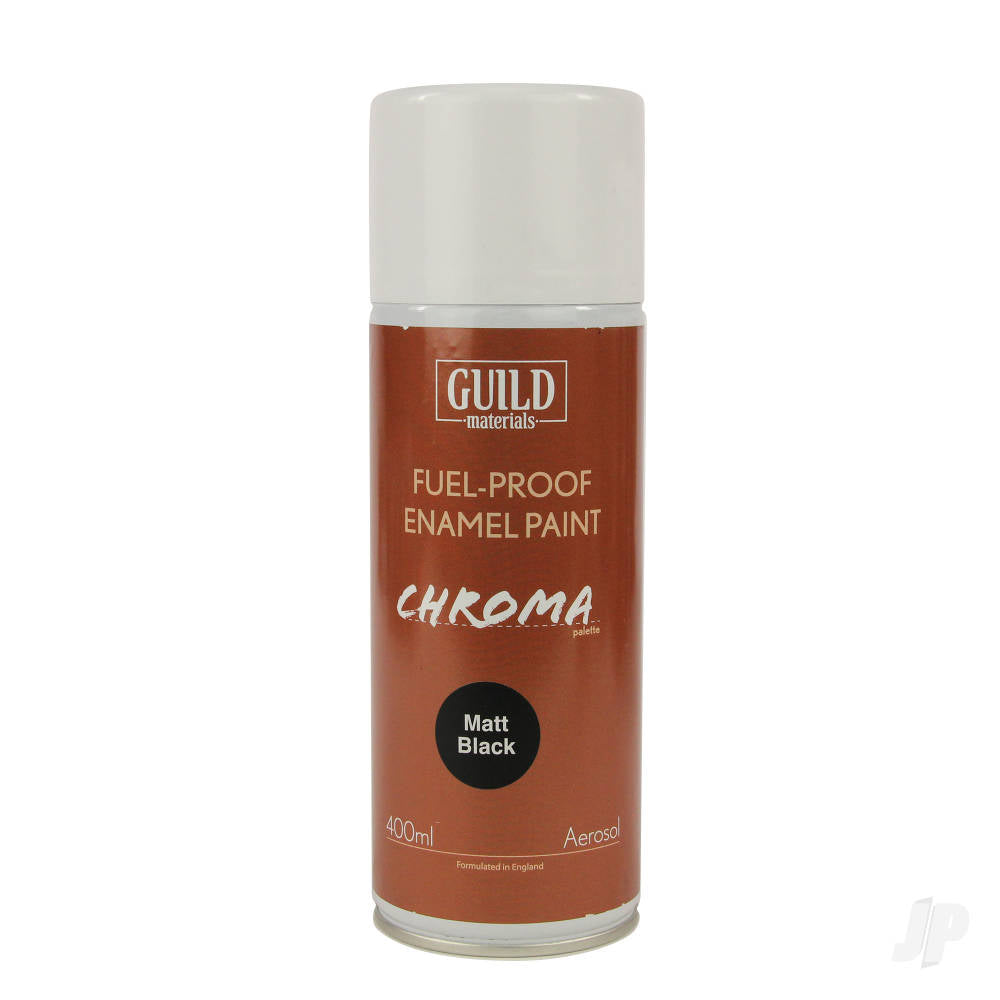 Guild Lane Chroma Enamel Fuelproof Paint Matt Black (400ml Aerosol) GLDCHR6503 1