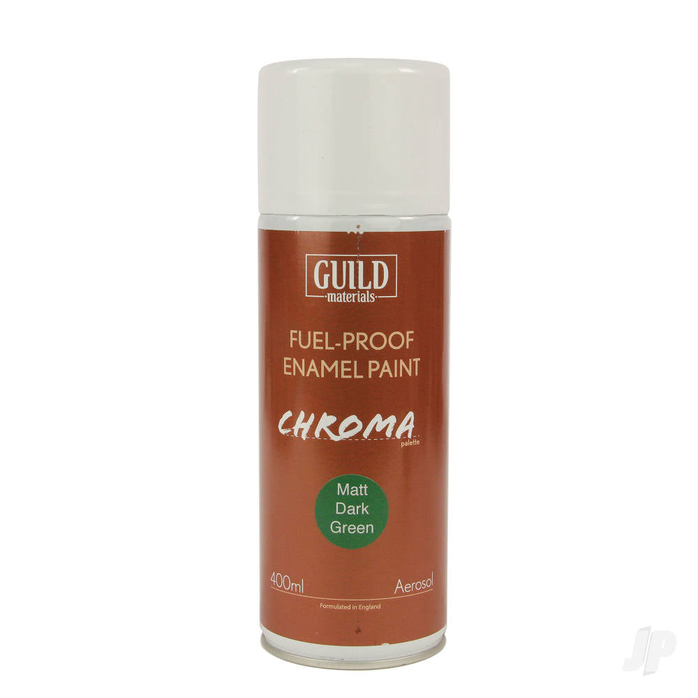 Guild Lane Chroma Enamel Fuelproof Paint Matt Dark Green (400ml Aerosol) GLDCHR6512 1