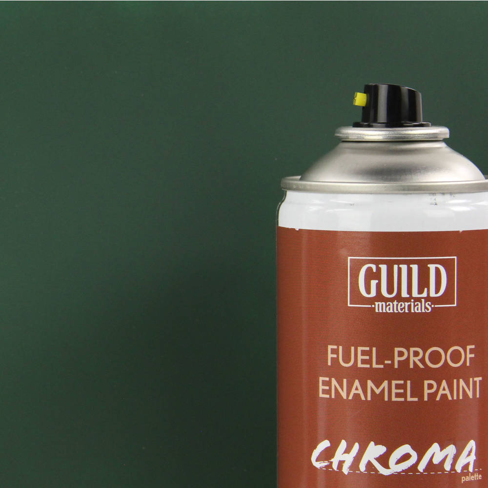 Guild Lane Chroma Enamel Fuelproof Paint Matt Dark Green (400ml Aerosol) GLDCHR6512 Main