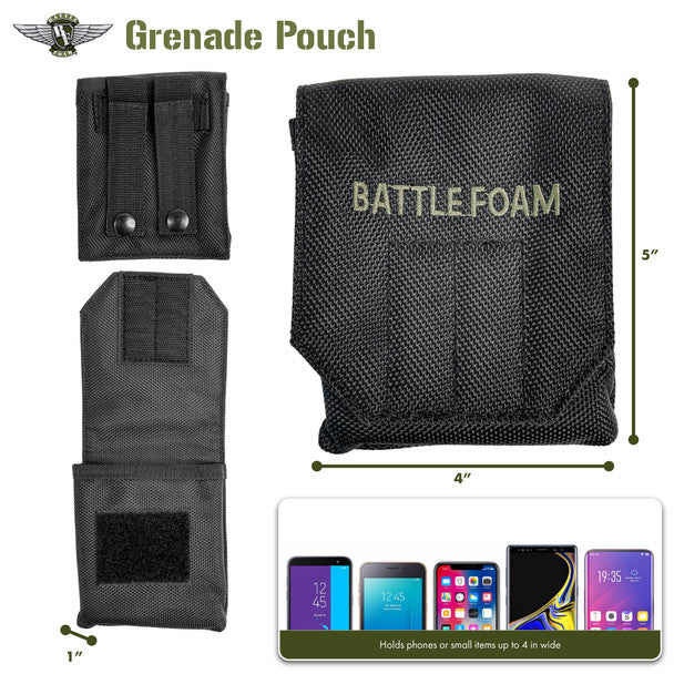 Battle Foam Grenade Ditty Media P.A.C.K. Molle Accessory Bundle (Black) BF-MIS-MAB1B