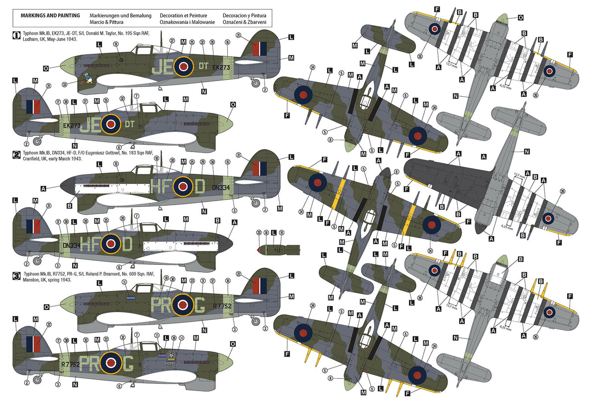 Hawker Typhoon Mk. IB 'Car Door' 1943 Hasegawa + Cartograf + Masks