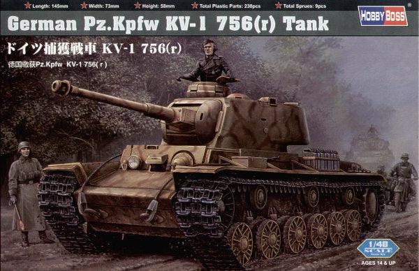 Hobbyboss 1:48 - German Pz.Kpfw KV-1 756(r) tank