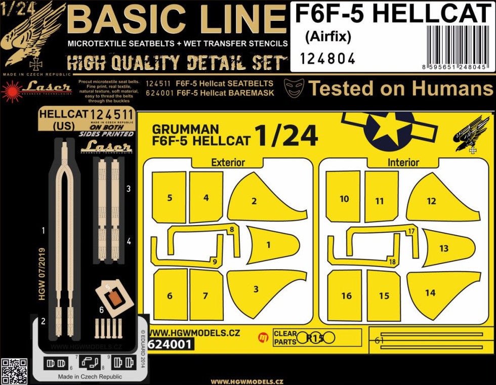 Grumman F6F-5 HELLCAT (designed to be used with Airfix kits) - BASIC LINE 1/24