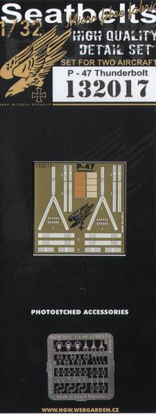 Republic P-47D Thunderbolt seatbelts . 2 sets of fabric belts with etched buckles (designed to be used with Hasegawa and Trumpeter kits)