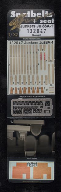 Junkers Ju-88A-1 seatbelts and resin seat (designed to be used with Revell kits)