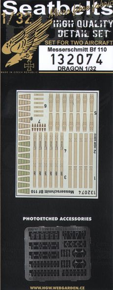 Messerschmitt Bf-110D seatbelts (designed to be used with Dragon kits)[Bf-110D-1/R1 Bf-110D-3 Bf-110C-7]