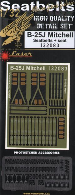 North-American B-25J Mitchell seatbelts and seat (designed to be used with Hong Kong Models kits)