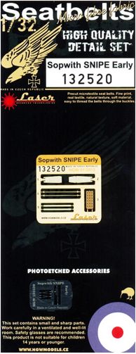 Sopwith Snipe (Early version) seatbelts (laser) (designed to be used with Wingnut Wings kits)