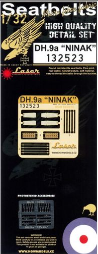 AirCo/de Havilland DH.9A NINAK seatbelts (laser) (designed to be used with Wingnut Wings kits)