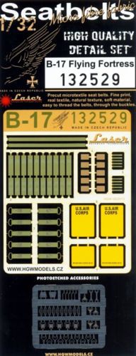 Boeing B-17G Flying Fortress Laser Seat Belt with etched parts (designed to be used with Hong Kong Models kits)