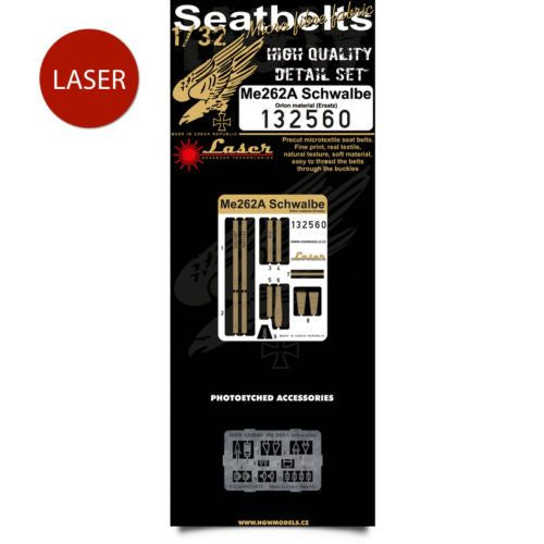 Messerschmitt Me-262A Schwalbe (Orlon) seatbelts (designed to be used with Revell and Trumpeter kits)