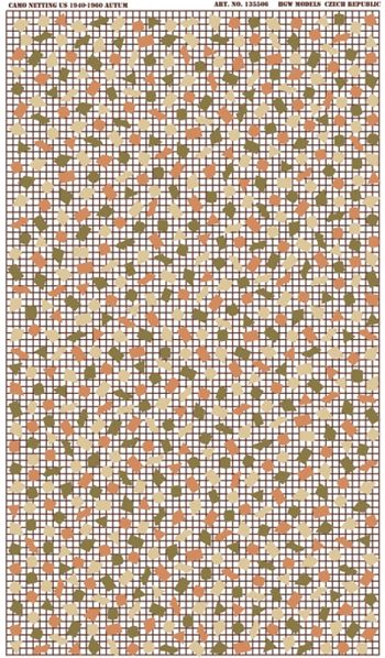 U.S. camouflage Netting - 1940-60 - Autumn sheet: approx. 11 x 19 cm Relief Print