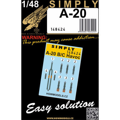 Douglas A-20B/C HAVOC - SEATBELTS (designed to be used with AMT/ERTL, Hong Kong Models and Italeri kits)