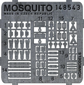 de Havilland Mosquito FB Mk.VI 	 pre-cut (laser) seatbelts (designed to be used with Airfix, Monogram and Tamiya kits)