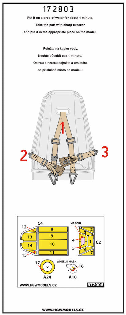 Messerschmitt Bf-109E-3 BASIC LINE: seatbelts + masks (designed to be used with Tamiya kits)				Seatbelts